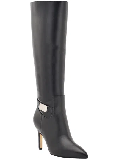 Shop Calvin Klein Kcjeora Womens Faux Leather Tall Knee-high Boots In Black