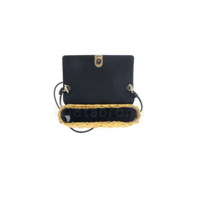 Shop Furla Women Diamante Basket Weave Leather Mini Crossbody Bag In Black