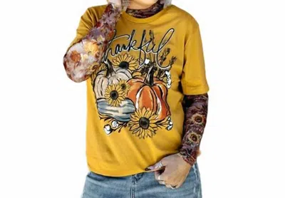 Shop One24rags Thankful For Harvest Tee In Mustard In Yellow