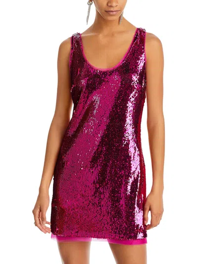 Shop Halston Aishia Womens Sequined Mini Cocktail And Party Dress In Pink