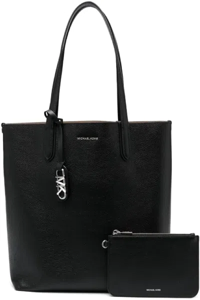 Shop Michael Kors Women Black North South Pebbled Leather Tote Bag