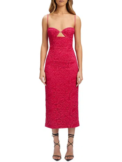 Shop Bardot Ivanna Womens Lace Open Back Cocktail And Party Dress In Pink