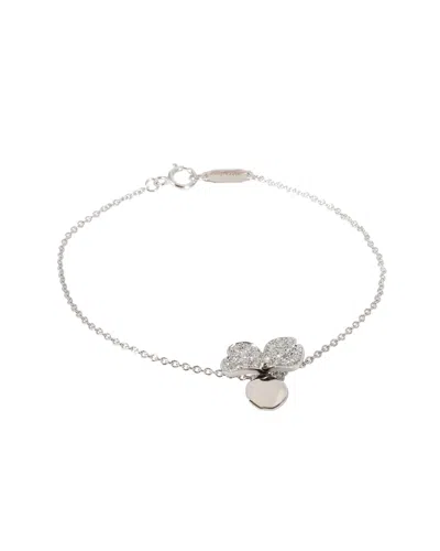 Shop Tiffany & Co Paper Flowers Diamond Bracelet In 950 Platinum 0.17 Ctw In Silver
