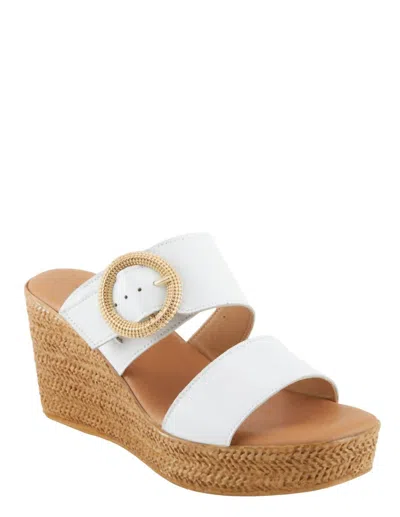 Shop Spring Step Shoes Mares Wedge Sandals In White