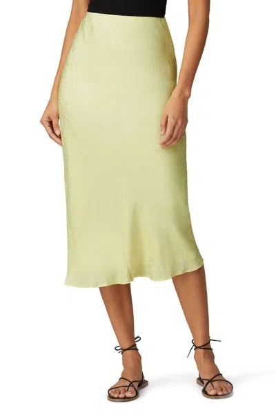 Shop Krisa Boa Midi Skirt In Green In Yellow