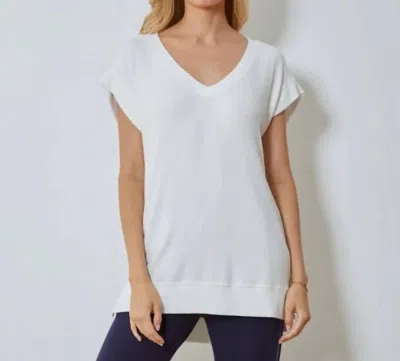 Shop Mododoc Short Dolman Sleeve Tunic Top In Off White