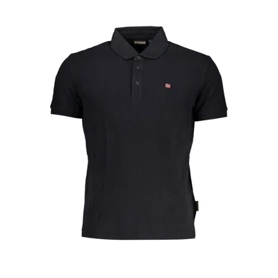 Shop Napapijri Cotton Polo Men's Shirt In Black