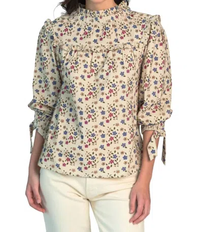 Shop Olivia James The Label Emma Blouse In Ditsy Ivory In Beige