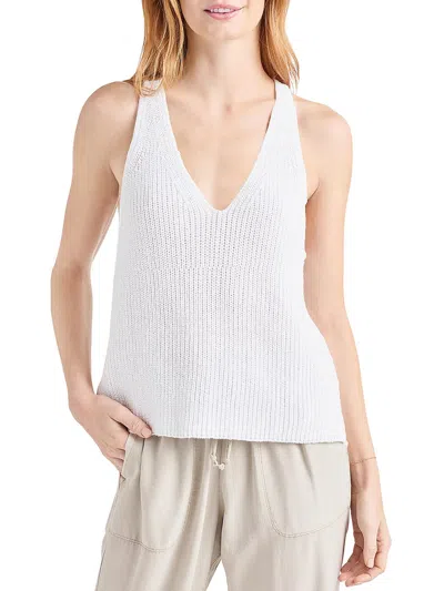 Shop Splendid Deirdre Womens Knit V-neck Tank Top Sweater In White