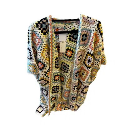 Shop By Together Women's Granny Square One Sized Cardigan In Green Multi
