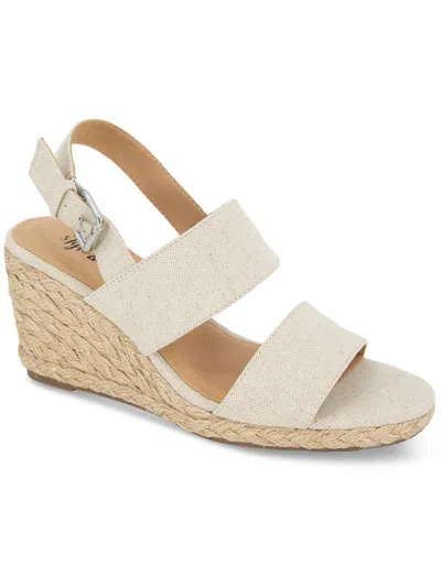 Shop Style & Co Serennaa Womens Canvas Slingback Wedge Sandals In Multi