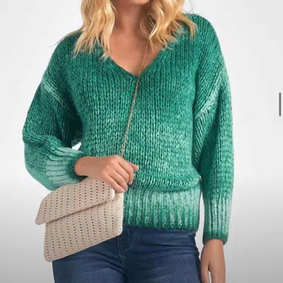Shop Elan V Neck Chunky Sweater In Green