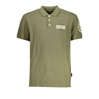 Shop Napapijri Cotton Polo Men's Shirt In Green