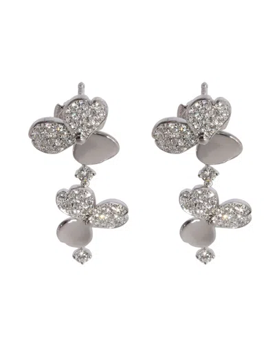 Shop Tiffany & Co Paper Flowers Diamond Earrings In 950 Platinum 12 Ctw In Silver