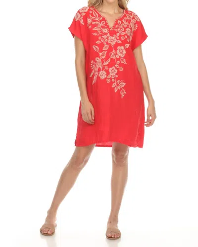 Shop Johnny Was Abigail Easy Tunic Dress In Hawaiian Fruit / Red In Pink