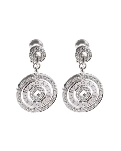 Shop Bulgari Bvlgari Cerchi Astrale Diamond Earrings In 18k White Gold 1.3 Ctw In Silver
