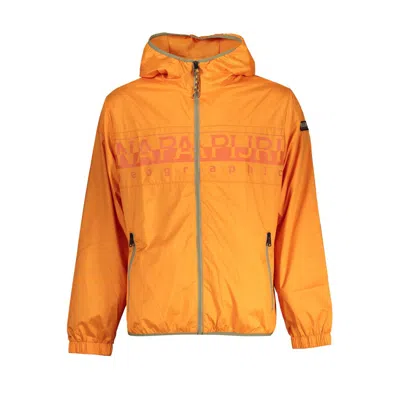 Shop Napapijri Polyester Men's Jacket In Orange