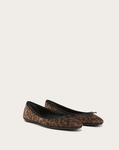 Veronica Beard Beatrix Leopard Bow Ballerina Flats In Multi