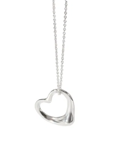 Shop Tiffany & Co Elsa Peretti 27 Mm Open Heart Pendant On A Chain, Sterling Silver