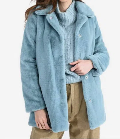 Shop Molly Bracken Blue Faux Fur Coat