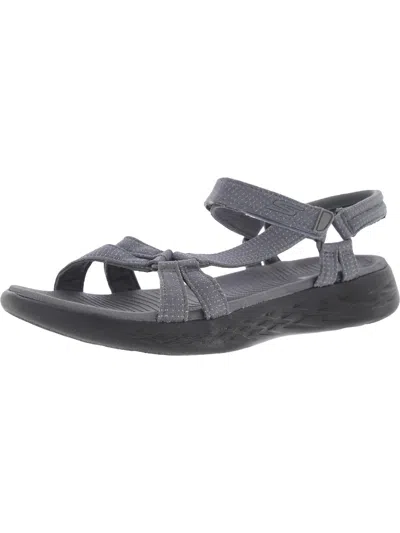 Shop Skechers On-the-go 600 Womens Comfort Insole Strappy Sport Sandals In Grey