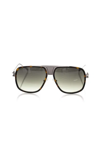 Shop Frankie Morello Elegant Shield Sunglasses With Havana Men's Profile In Brown