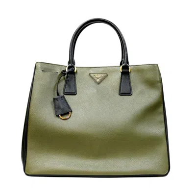 Shop Prada Saffiano Leather Shopper Bag () In Green