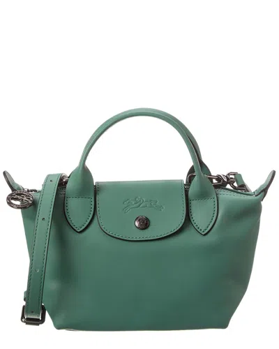 Shop Longchamp Le Pliage Xtra Xs Leather Handbag In Green