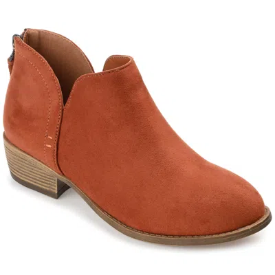 Journee Collection Womens Livvy Block Heel Booties In Orange