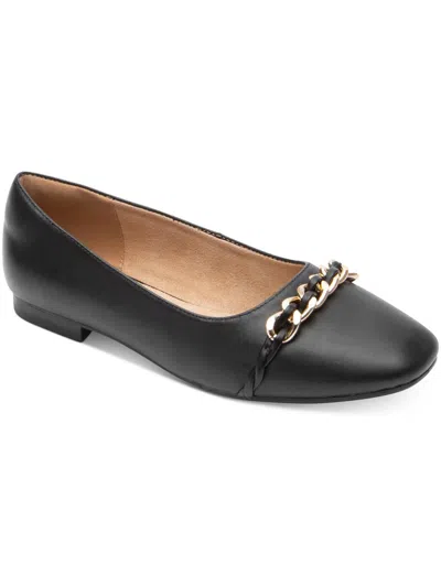 Shop Rockport Zoie Chain Ballet Womens Faux Leather Dressy Moccasins In Black
