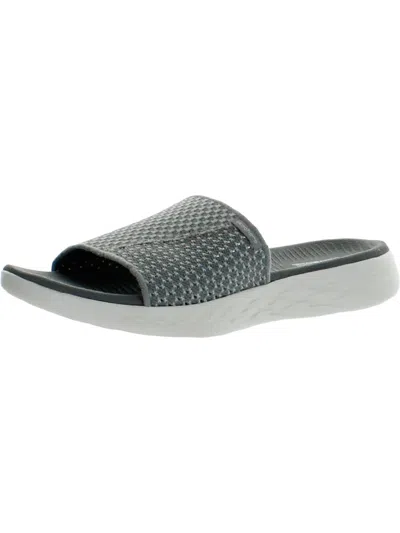 Shop Skechers On The Go 600-nitto Womens Highly Resilient Flat Pool Slides In Grey