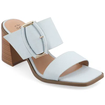 Journee Collection Block Heel Sandal In White