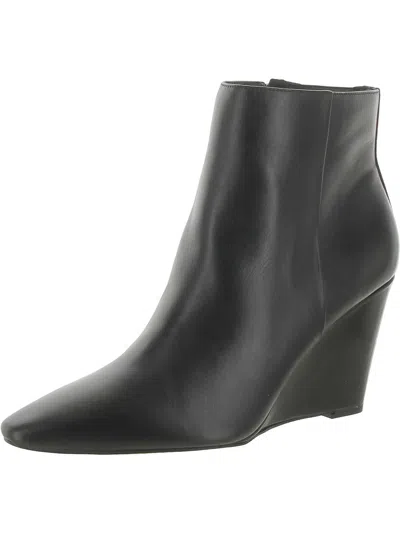 Shop Vince Camuto Teeray Womens Leather Pointed Toe Wedge Boots In Black