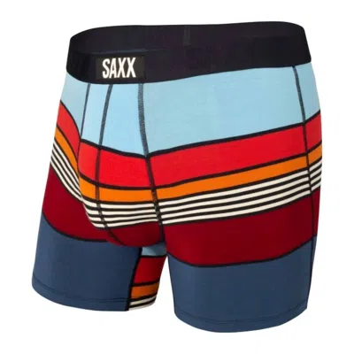 Shop Saxx Vibe Boxer Brief In Navy Super Stripe In Multi