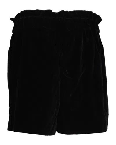 Shop Red Valentino Elastic-waist Shorts In Black Velvet