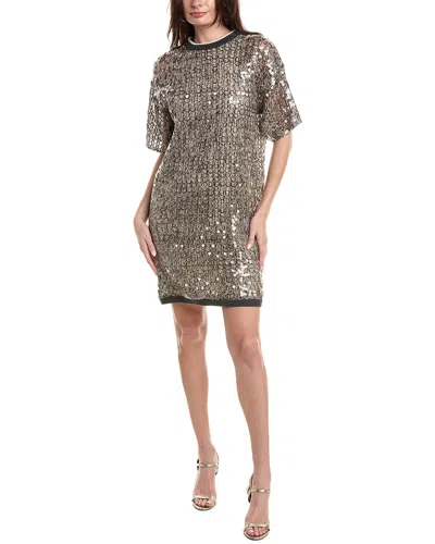 Shop Brunello Cucinelli Mini Dress In Silver