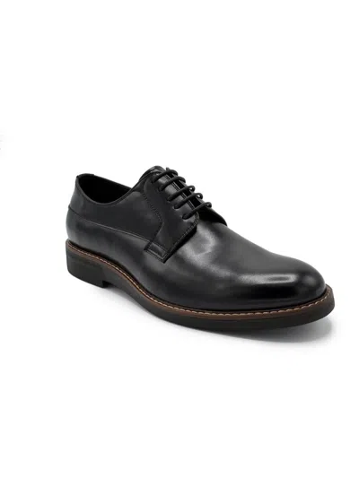 Shop Aston Marc Mens Faux Leather Padded Insole Oxfords In Black