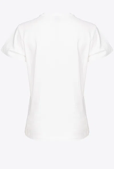 Shop Pinko T-shirt With Rodeo Embroidery In Snow White