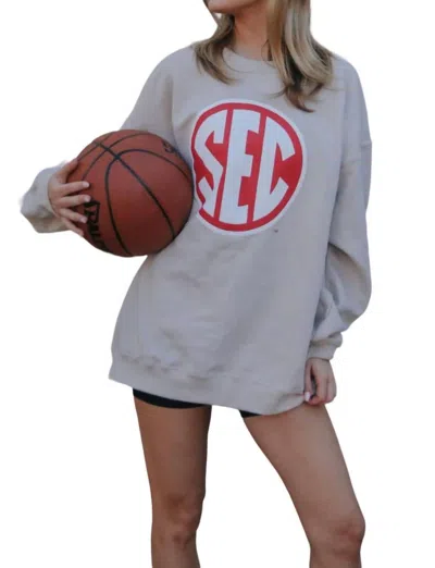 Shop Charlie Southern Red Sec Emblem Sweatshirt In Tan In Grey