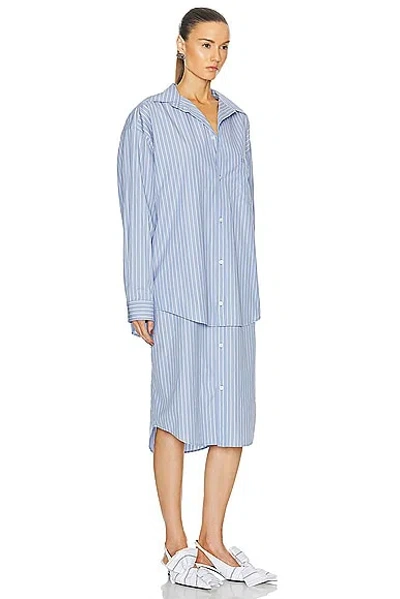 Balenciaga Layered Bb Classic Chemisier Dress In Blue