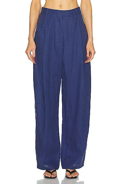 Shop Aexae High Rise Trouser In Navy