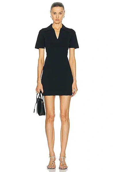 Shop Aexae Technical Polo Mini Dress In Black