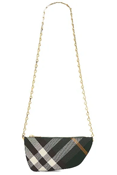 Shop Burberry Micro Shield Bag With Chain In Ivy