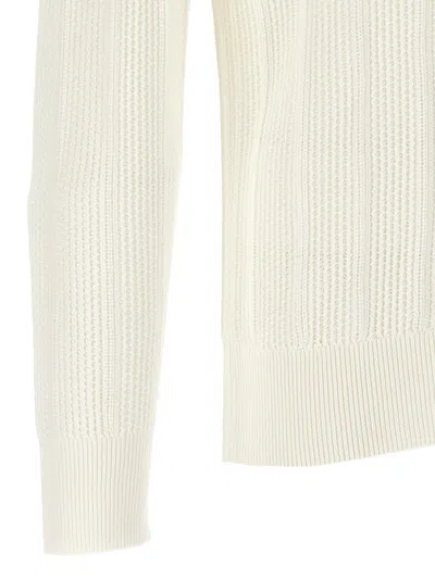 Shop Brunello Cucinelli Knitted Polo Shirt In White