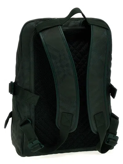 Burberry Check Pattern Backpack Adjustable Straps In Green