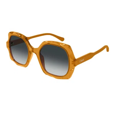 Chloé Eyewear Oversized Square-frame Sunglasses In Orange