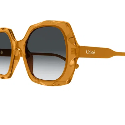 Chloé Eyewear Oversized Square-frame Sunglasses In Orange