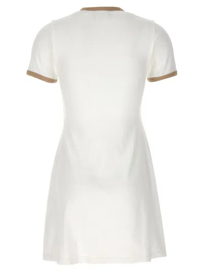 Shop Courrèges Logo Embroidery Dress In White