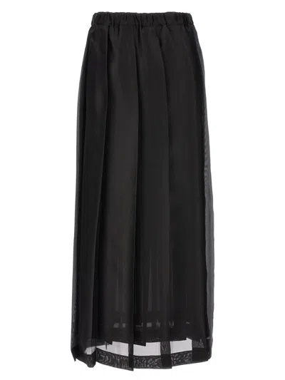 Shop Fabiana Filippi Pleated Maxi Skirt In Black