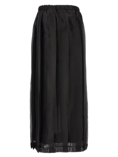 Shop Fabiana Filippi Pleated Maxi Skirt In Black